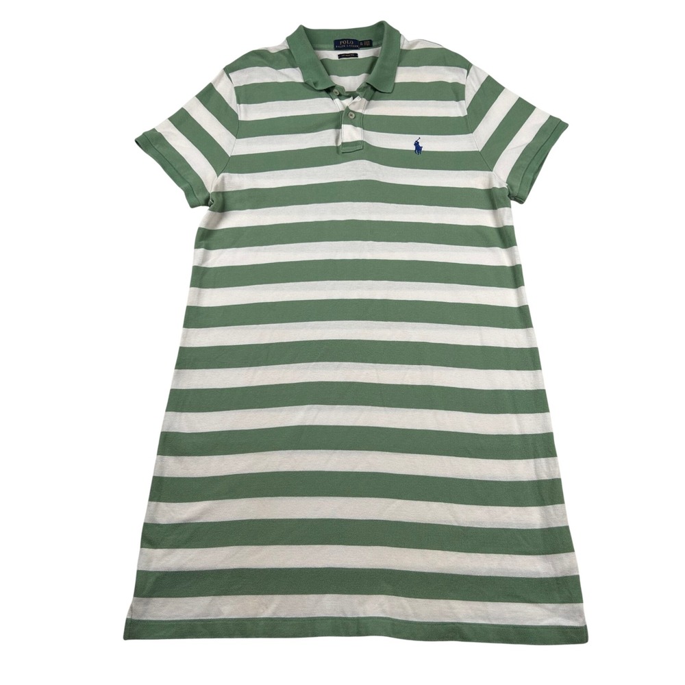 Polo Ralph Lauren Dress Womens XL Striped Mesh Mini Polo Tennis Preppy Summer